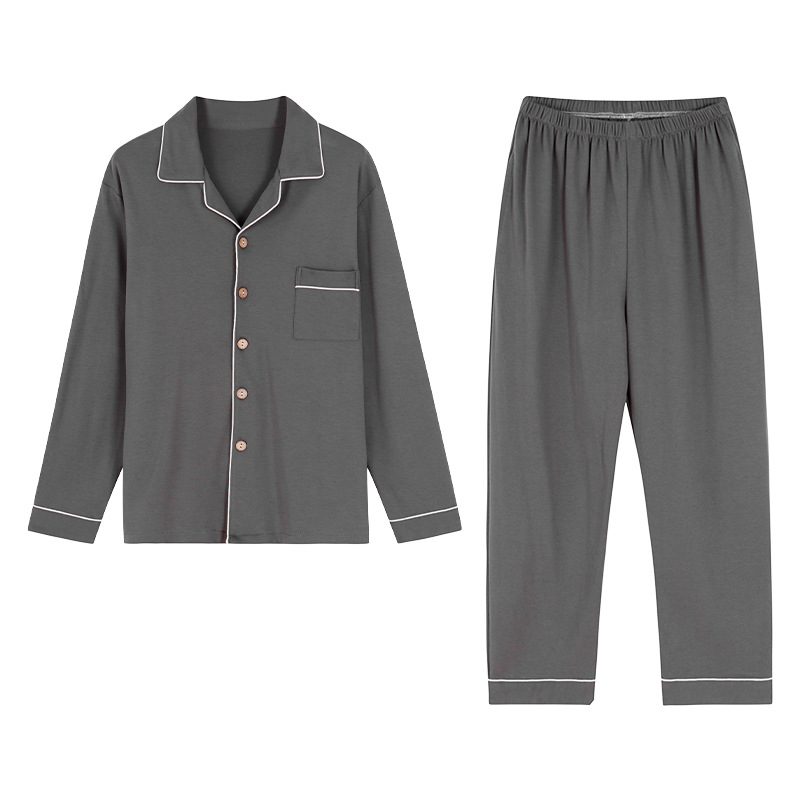 Casualowa Bawełniana Piżama Męska Z Klapami Homewear