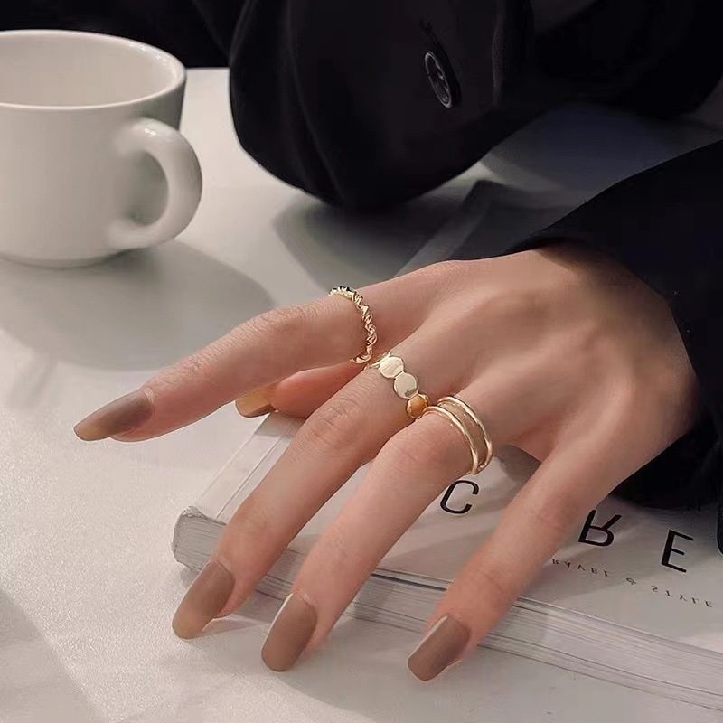 Twist Cekiny Trzyczęściowy Pierścionek New Fashion Temperament Palec Wskazujący Ring