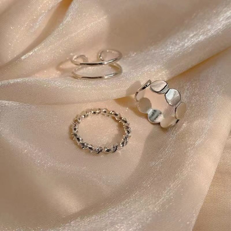 Twist Cekiny Trzyczęściowy Pierścionek New Fashion Temperament Palec Wskazujący Ring