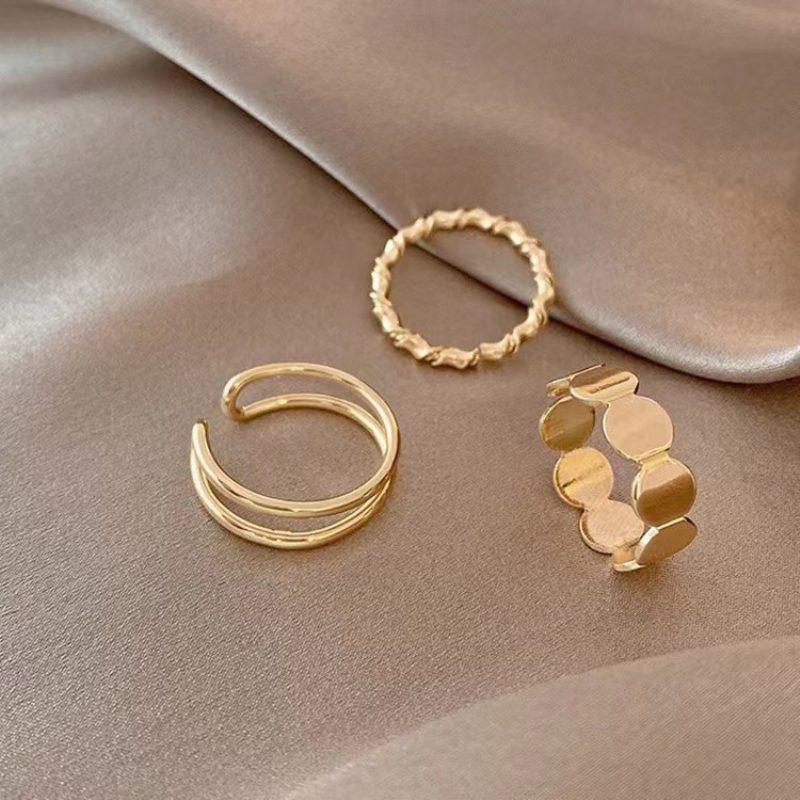 Twist Cekiny Trzyczęściowy Pierścionek New Fashion Temperament Palec Wskazujący Ring