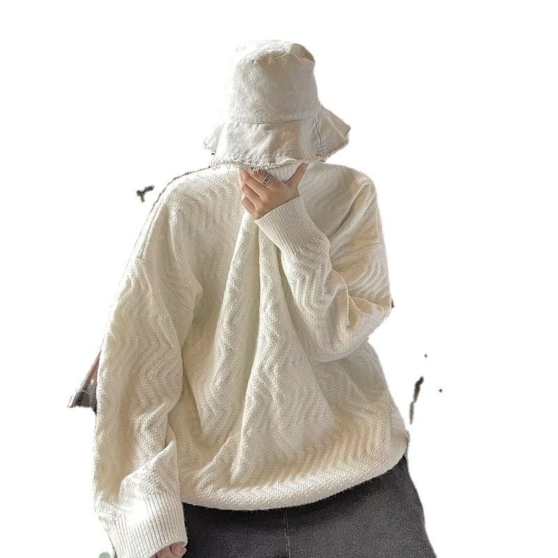 Luźny Sweter Z Okrągłym Dekoltem Męski Modny Na Co Dzień Z Dzianiny