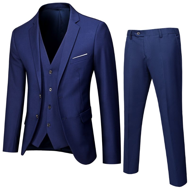 Dwurzędowy Garnitur Męski Slim Fit Marriage Business Casual