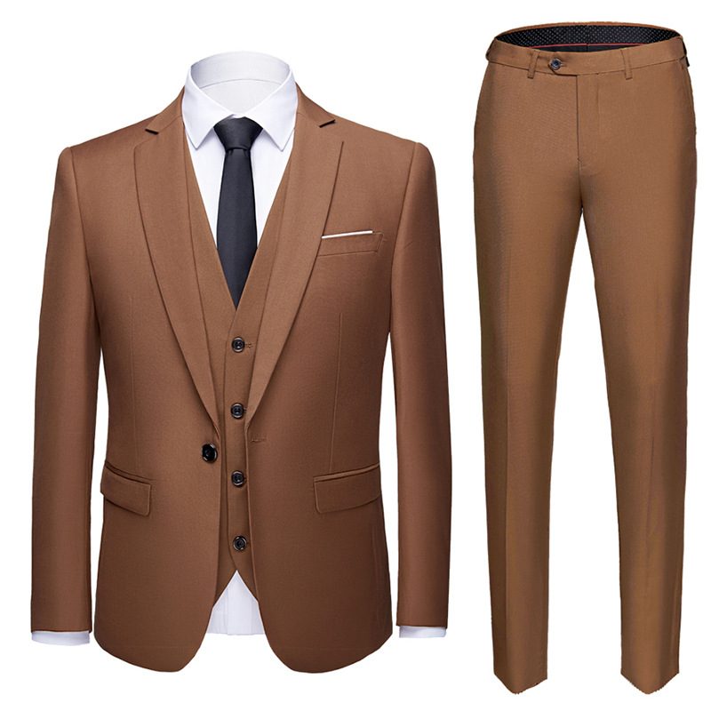 Garnitur Męski Odzież Robocza Slim Groom Wedding Dress Trzyczęściowy
