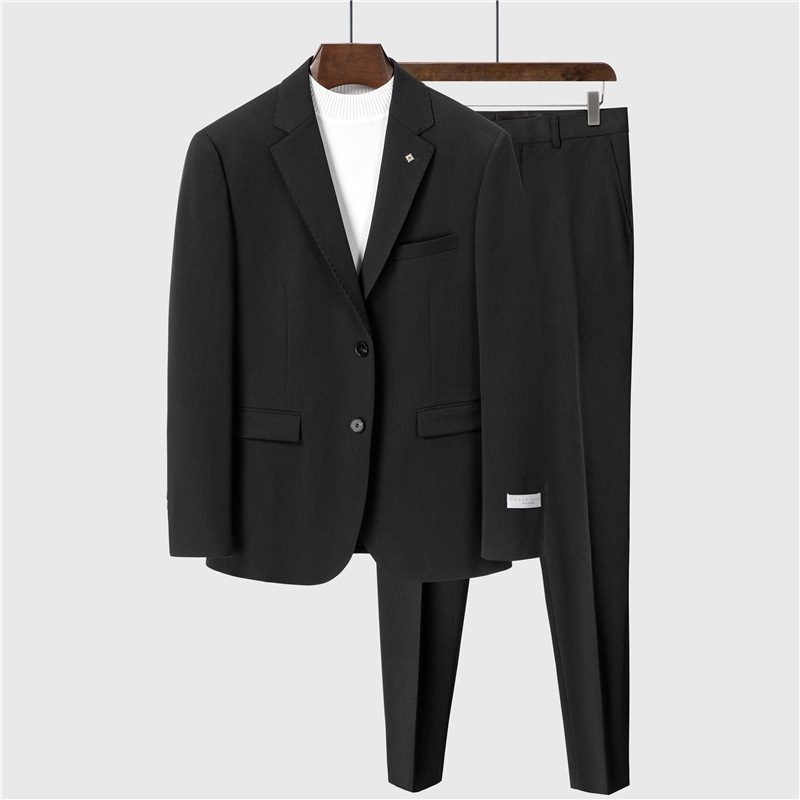 Męski Garnitur W Jednolitym Kolorze Wąski Trzyczęściowy Business Casual Formalny