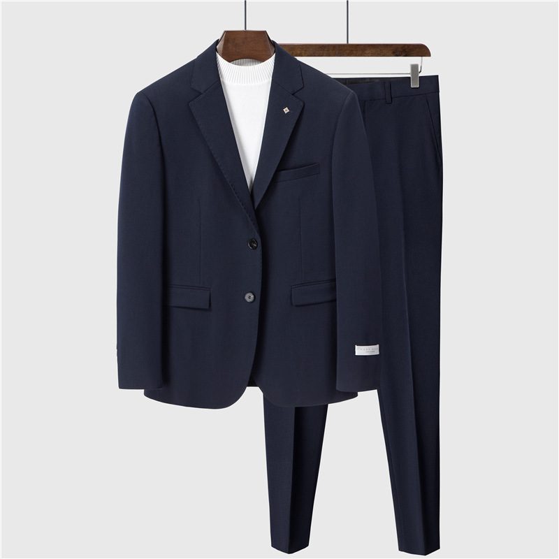 Męski Garnitur W Jednolitym Kolorze Wąski Trzyczęściowy Business Casual Formalny