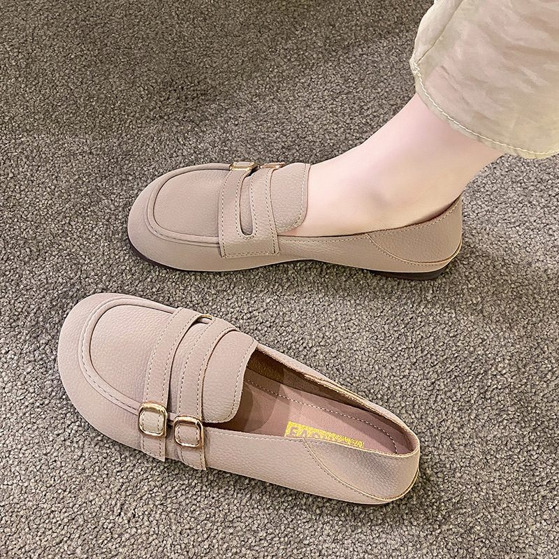 Damskie Płaskie Buty Wiosenne I Jesienne Nowe Retro Groszki Miękkie Dno Wsuwane Czyste Kolorowe Z Okrągłym Czubkiem