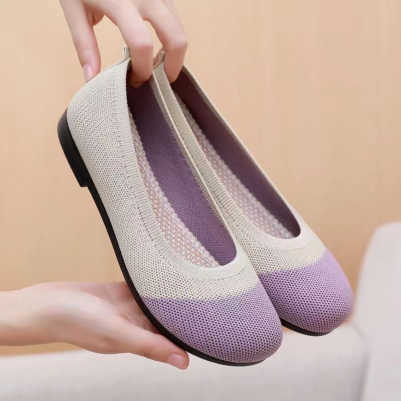 Feizhi Doudou Buty Damskie 2024 Płytkie Usta Stare Pekińskie Z Tkaniny Miękkie Dno Płaskie Na Co Dzień Wsuwane W Ciąży