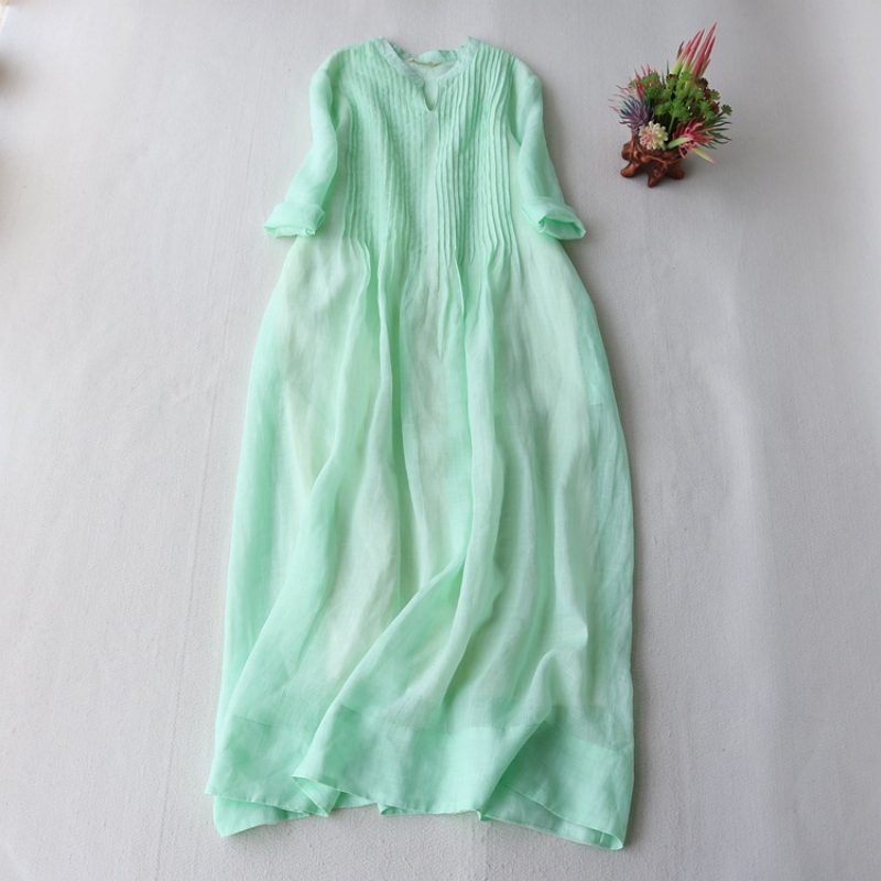 2024 Sukienka Z Krótkim Rękawem Moda Cienka Elegancka Luźna