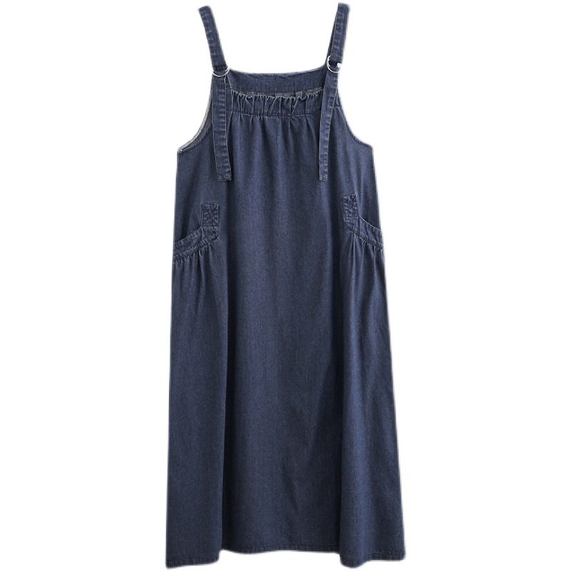 Suspenders Długie Spódnice Luźne Denim Szelki Sukienki