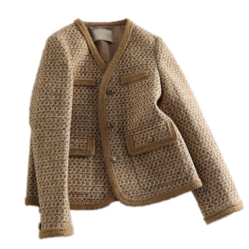 Wełniany Płaszcz Damski To Wysokiej Klasy Luźny Krótki Top W Stylu Retro