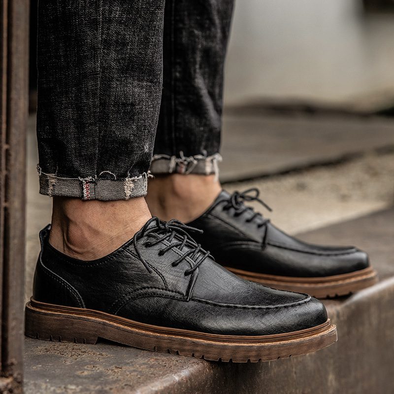 2024 Wiosna Nowe Modne Buty Sukienka Akcentem Męskie W Stylu Retro Skórzane Martin