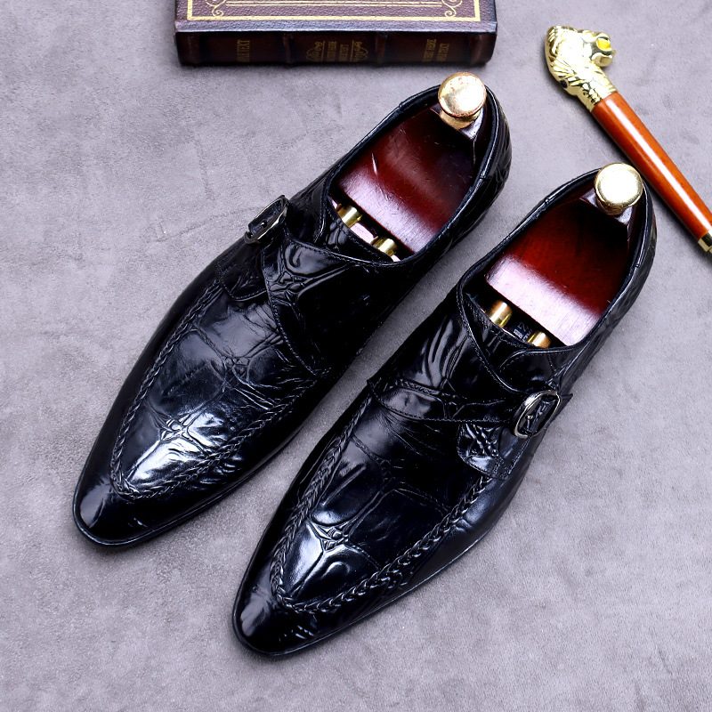 Męskie Buty Ze Szpiczastym Noskiem Biznesowe Brogue Retro Gentleman