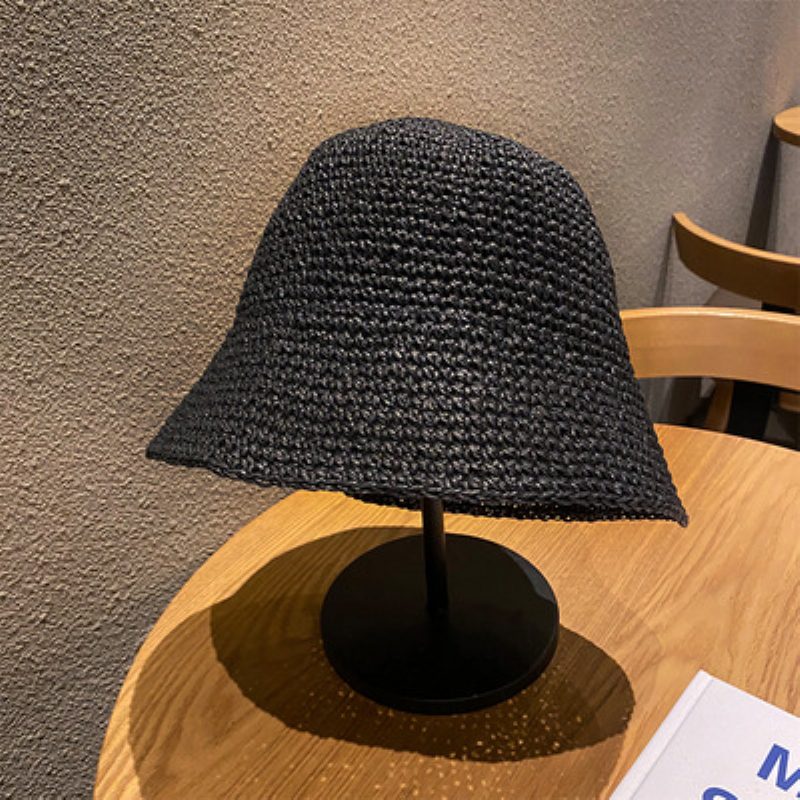 Kapelusz Na Lato Kobiety Typu Bucket Rybaka Osłona Przeciwsłoneczna Słomkowy Przeciwsłoneczny