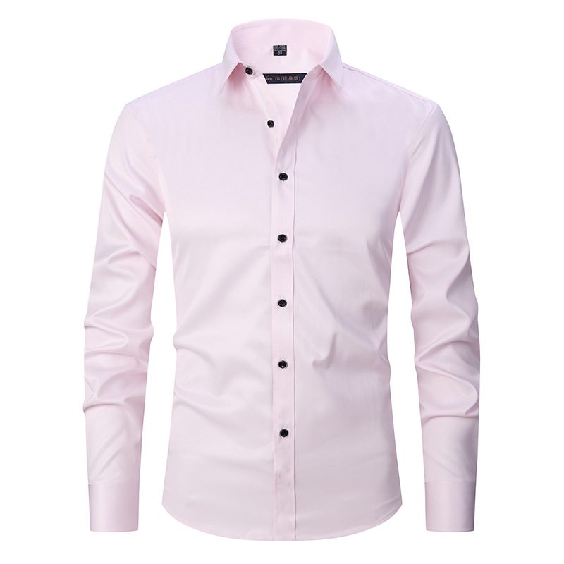 Męska Koszula Z Długim Rękawem Fashion Slim Solid Color