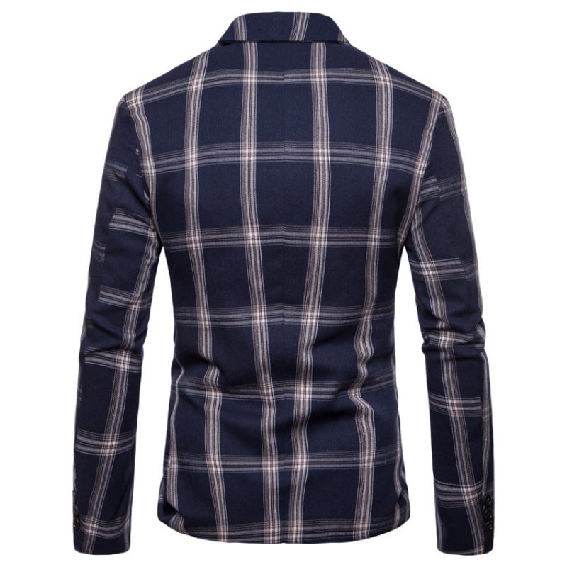 2024 Jesienne Nowe Męskie Marynarki Plaid Casual Blazers