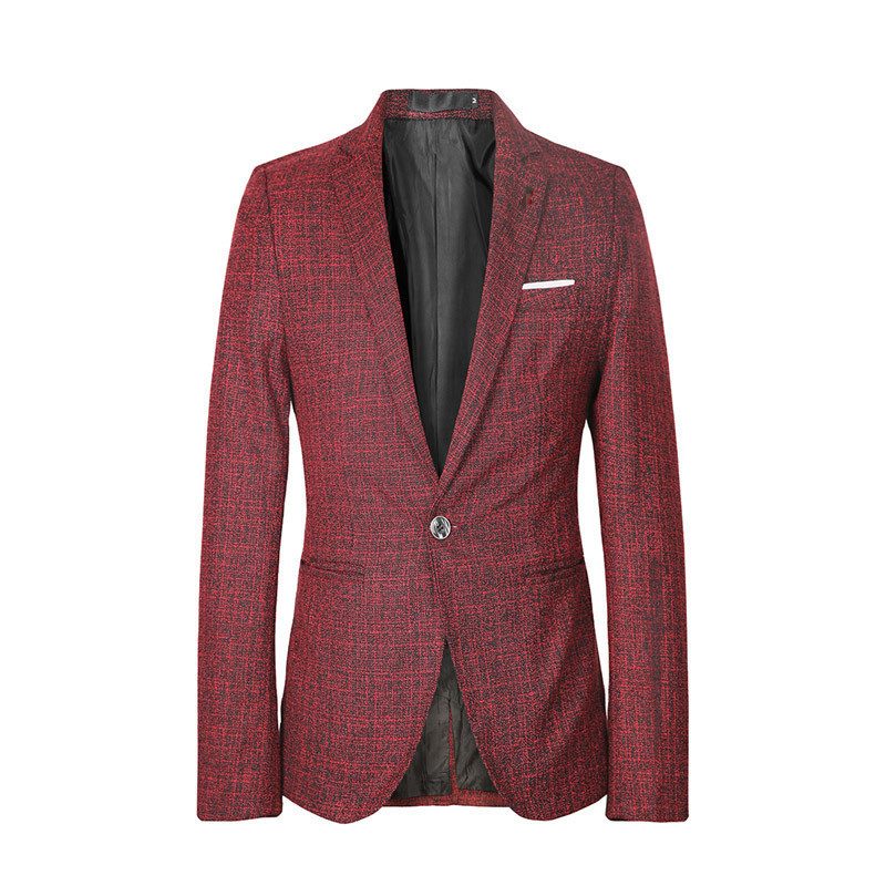 Męskie Blezery O Swobodnym Kroju Slim Fit Jednorzędowe Zapinane Na Guziki
