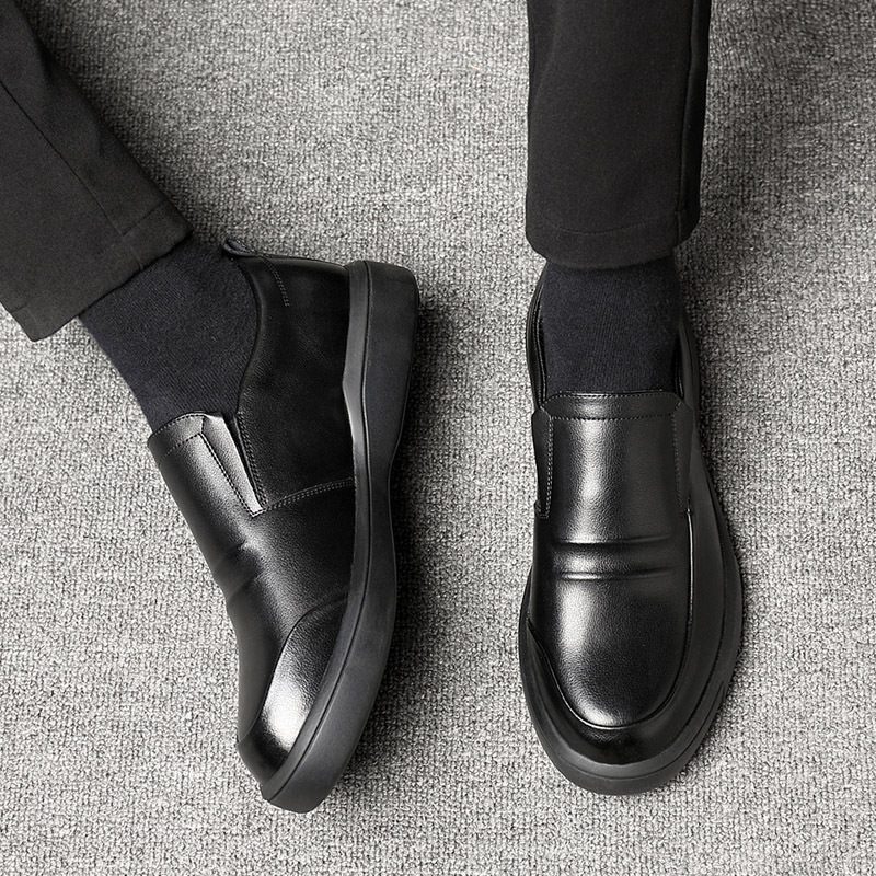 Męskie Buty Wizytowe Obuwie Casualowe Miękka Podeszwa Skóra Okrągły Nosek Sznurowane Modne Biznesowe