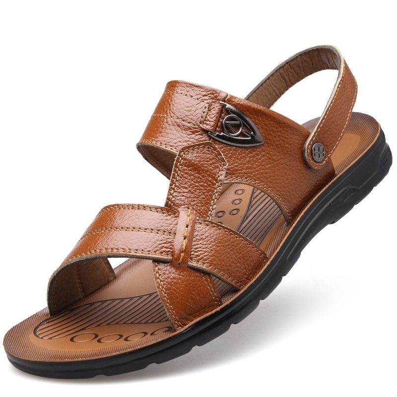 Letnie Duże Rozmiary 45 46 47 48 49 50 Jardów Męskie Buty Na Plażę Skórzane Sandały Kapcie