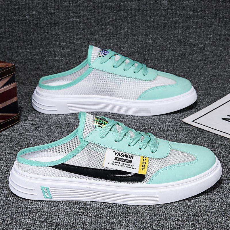 Klapki Męskie Buty Letnie Oddychające Typu Pull-on Outdoorowe Sandały Baotou Hollow
