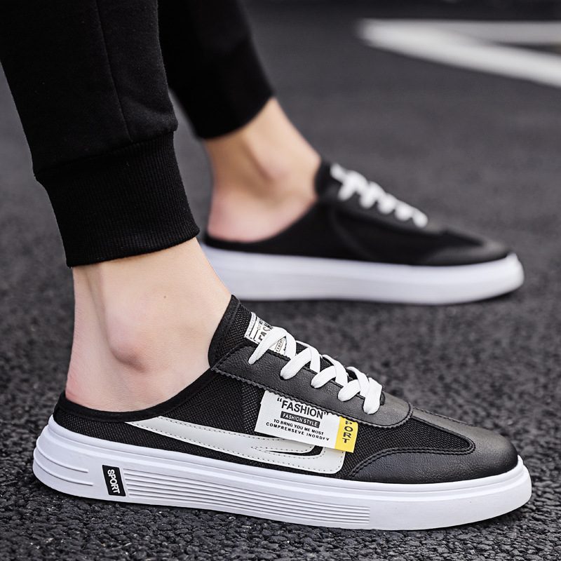 Klapki Męskie Buty Letnie Oddychające Typu Pull-on Outdoorowe Sandały Baotou Hollow