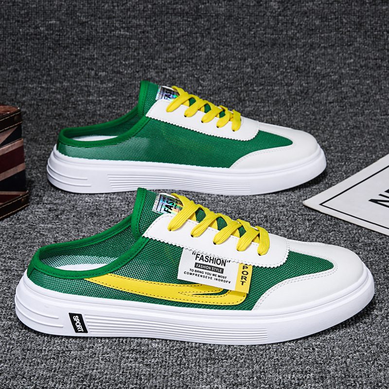 Klapki Męskie Buty Letnie Oddychające Typu Pull-on Outdoorowe Sandały Baotou Hollow