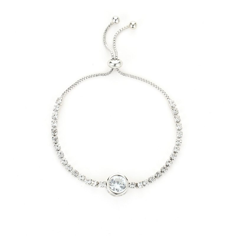 Fashion Rose Gold Heart Bransoletka Z Cyrkoniami Damska Ze Stopu Diamentów