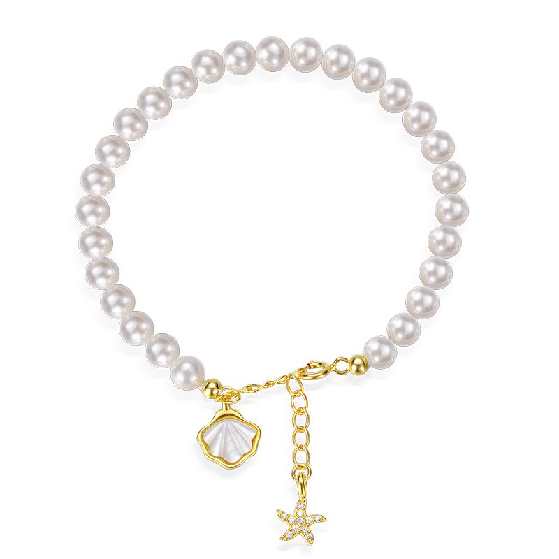 Perłowa Bransoletka Damska S925 Sterling Silver Biżuteria Z Muszli Walentynki