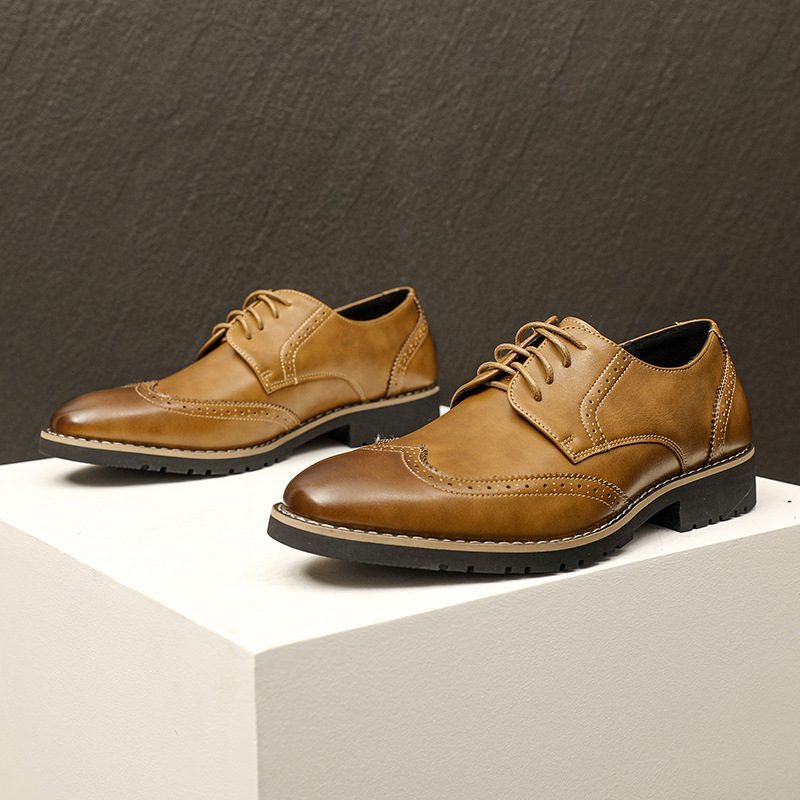 Męska Biznesowa Formalna Odzież Brogue Buty Męskie Na Co Dzień Modne Sukienka Wewnętrzna Wysokość Zwiększa Ślubne Pana Młodego