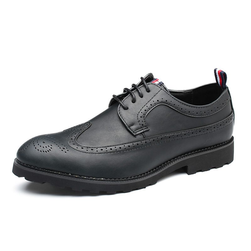 Nowe Biznesowe Buty Męskie Brogue Rzeźbione W Stylu Retro Wizytowe