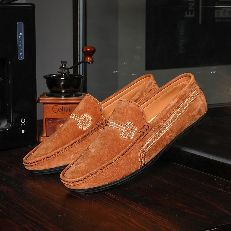 Duże Rozmiary Wsuwane Mokasyny Skórzane Groszki Buty Na Co Dzień Modne Męskie Retro Do Jazdy Samochodem Nowe