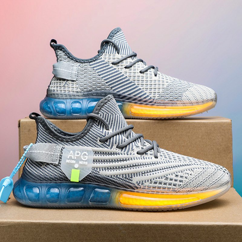 Letnie Nowe Popcornowe Miękkie Dno Rozciągliwe Buty Sportowe Modne Oddychające Męskie Do Biegania