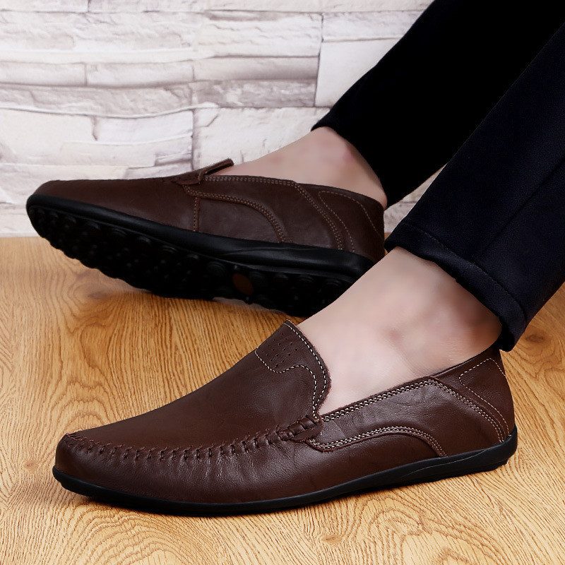 Nowe Skórzane Buty Męskie Modne Do Sukienki W Dużych Rozmiarach Na Co Dzień Do Groszku