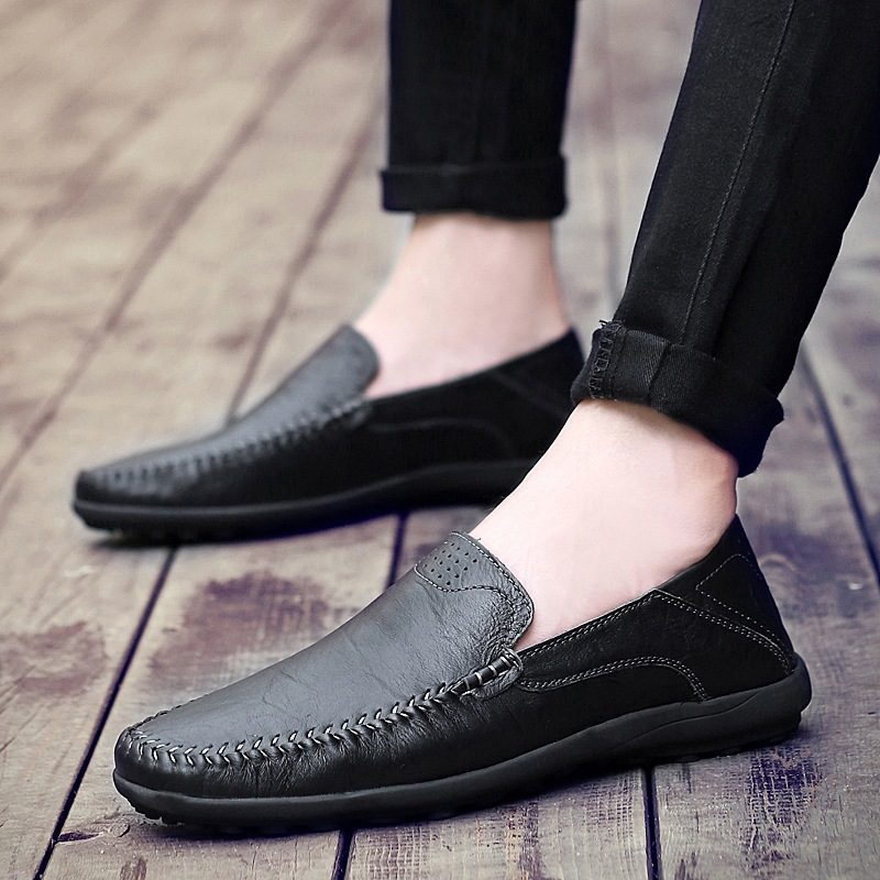 Nowe Skórzane Buty Męskie Modne Do Sukienki W Dużych Rozmiarach Na Co Dzień Do Groszku
