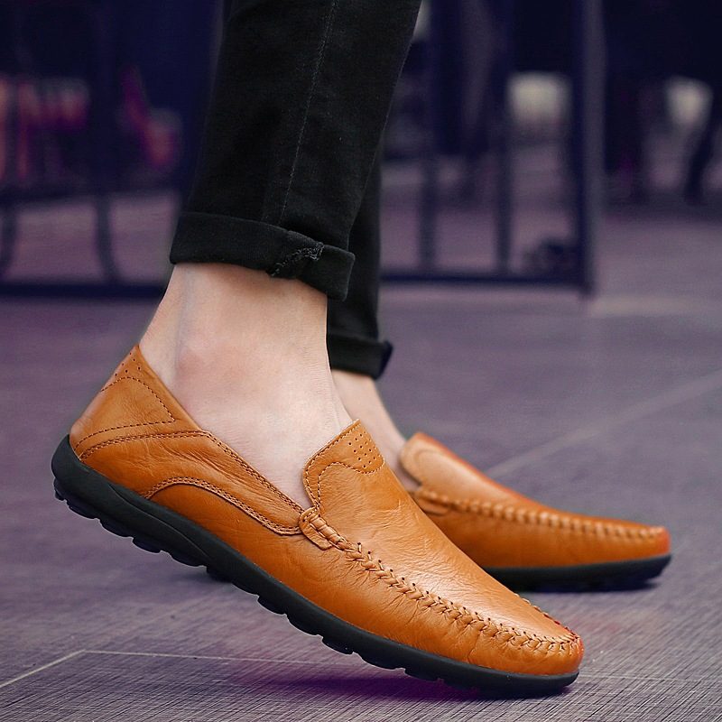 Nowe Skórzane Buty Męskie Modne Do Sukienki W Dużych Rozmiarach Na Co Dzień Do Groszku